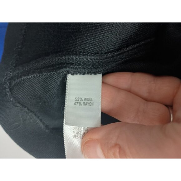 St. John Women Jacket 12 Blue Black Wool Santana Knit Old Money Timeless Classic - Picture 4 of 7